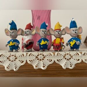 Vintage Jasco Merry Mice 1979 Christmas Ornaments Set Of 5